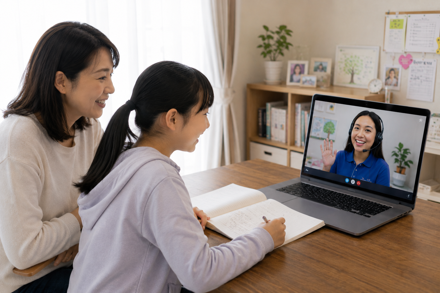 英会話を楽しむ小学生